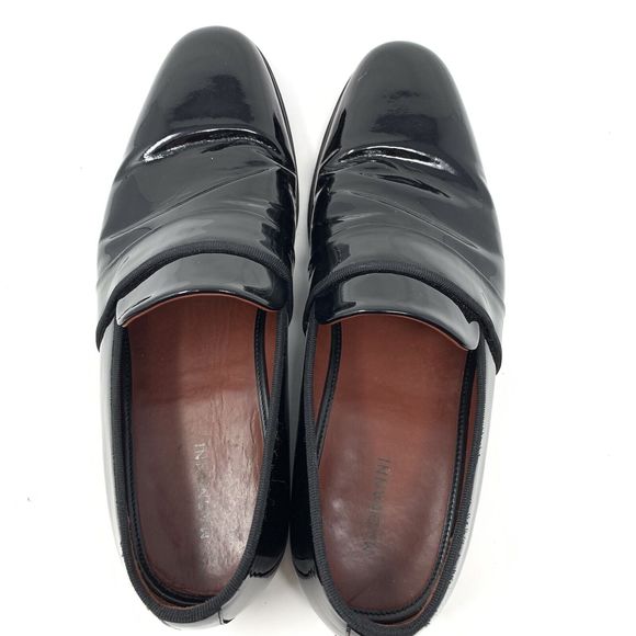 Men’s Magnanni Black Patent Leather Tuxedo Loafers Size 9 M 12893 - Picture 8 of 10